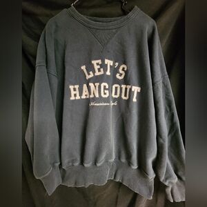 American Eagle Outfitters Baggy Dark Blue Crewneck Sweater